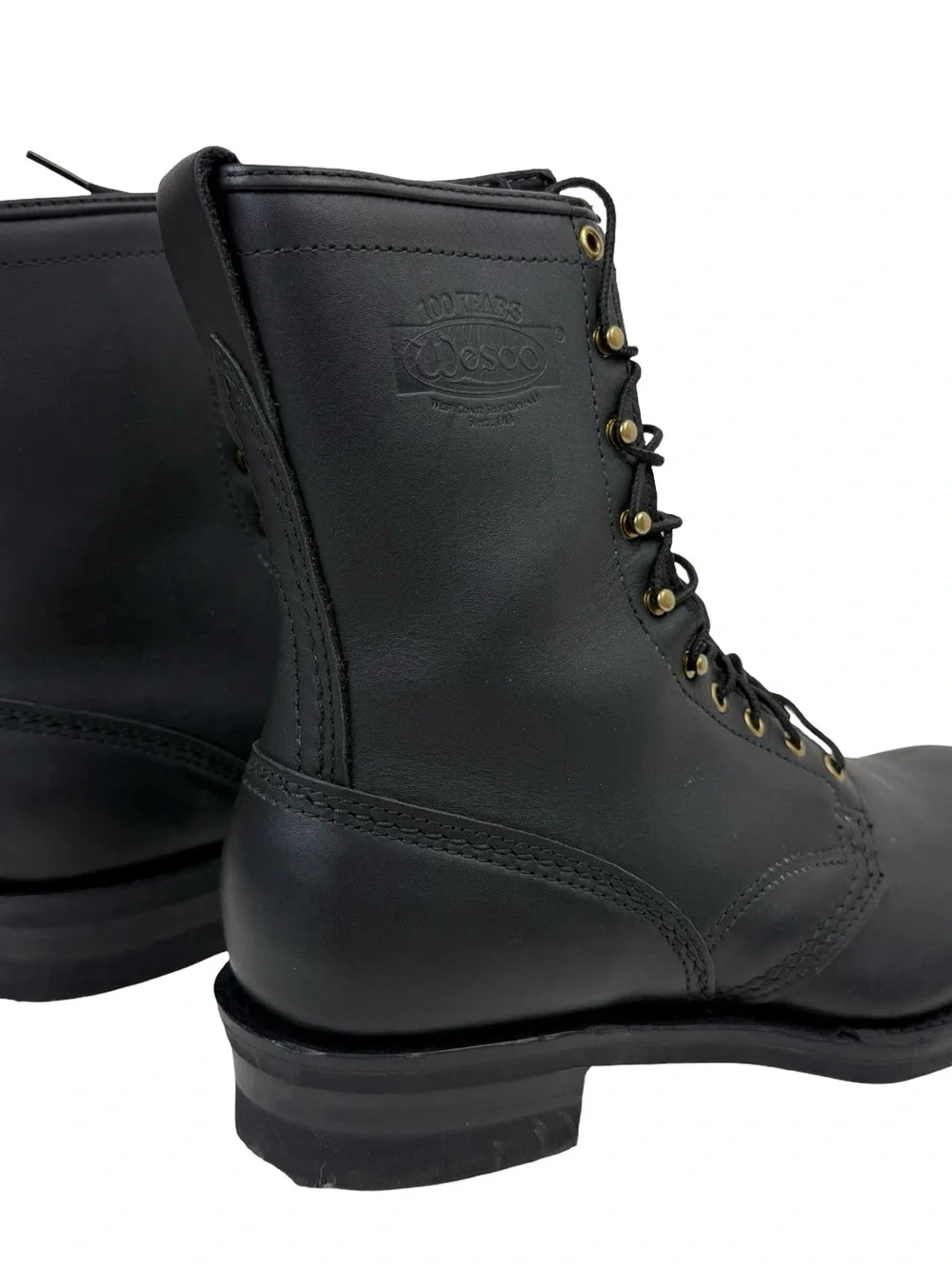 Wesco 100 Years Jobmaster ? Men's Size 12.5 D Black on Black Boots Excellent
